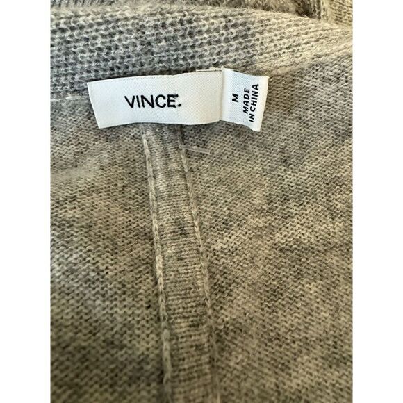 Vince Sweater Vest Women’s Heather Gray 100% Cashmere Wool Long Open Front Sz M - Picture 4 of 5